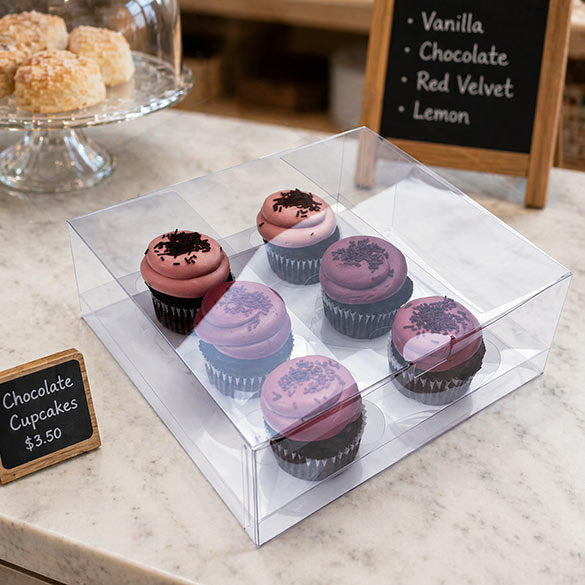 Scatola per 6 cupcakes 22,9x22,9x10,2cm (100 pezzi) [CBS175]