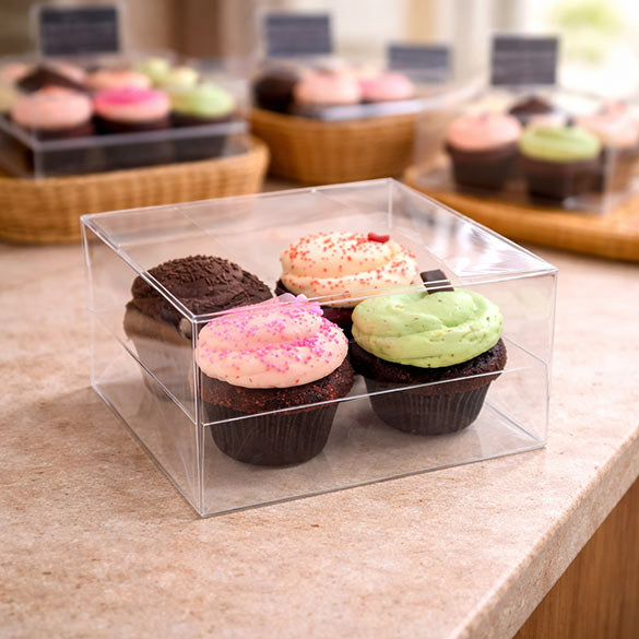 Scatola per 4 cupcakes 19,1x17,8x10,2cm (100 pezzi) [CBS177]