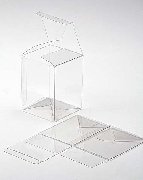 Scatole trasparenti 15,9x14x19,4cm fondo pop up (25 pezzi) [PLB106]