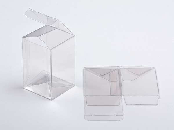 Scatole trasparenti 10.2x10.2x15.2cm fondo pop up (25 pezzi) [PLB138]