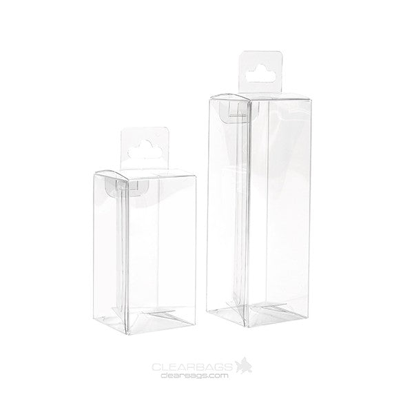Scatole trasparenti 4.3x4.3x8.6cm (con foro per appendere nel mezzo) (25 pezzi) [CHFB323]