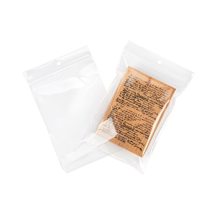 Sacchetto trasparente con chiusura a pressiones e foro 12,7x17,8 cm (100 pz) [CEZ3R57]