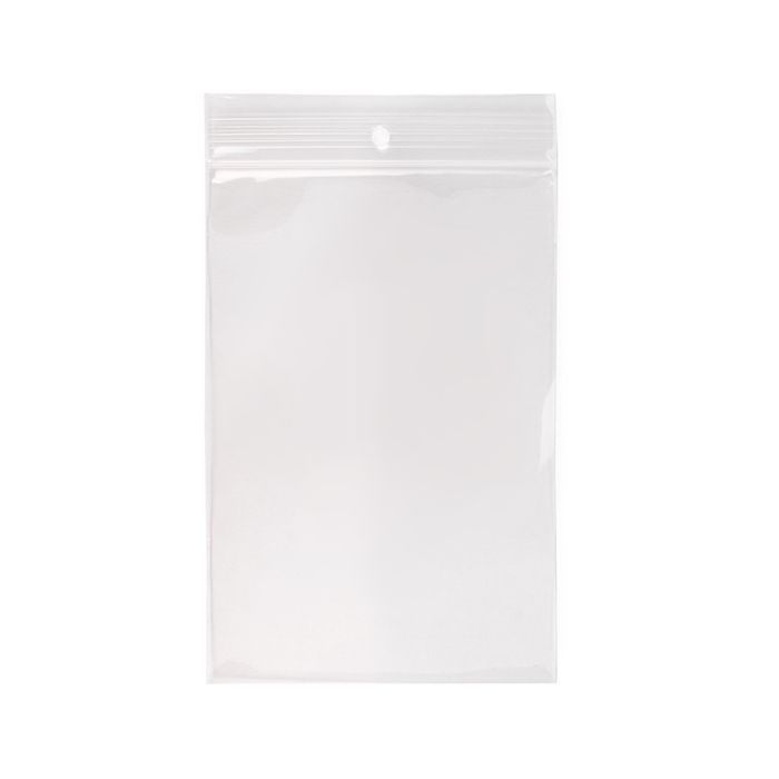 Sacchetto trasparente con chiusura a pressione e foro 10,2x15,2 cm PE 100 Microns (100 pezzi) [CEZ4R46]