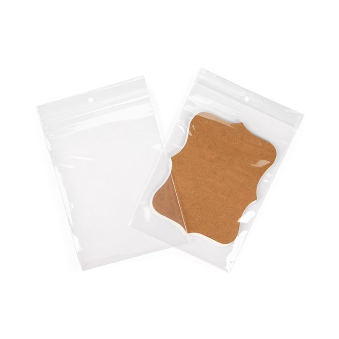 Sacchetto trasparente con chiusura a pressione e foro 12,7x17,8 cm PE 100 Microns (100 pezzi) [CEZ4R57]