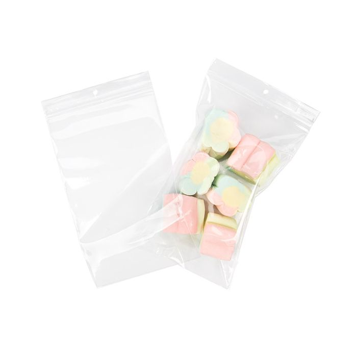 Sacchetto trasparente con chiusura a pressiones e foro 15,2x25,4 cm (100 pz) [CEZR610]