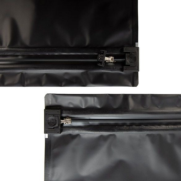 Sacchetto di plastica nero opaco 20.3x6.2x15.2cm con chiusura a prova di bambino (10 pezzi) [CRZ68B]