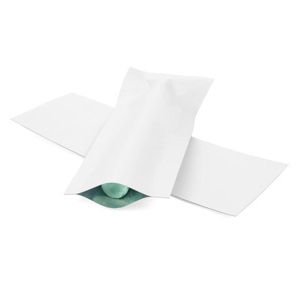 Sacchetto di plastica bianco 3,8x10,2cm a prova di bambino sigillabile a caldo (100 pezzi) [CRB4W]