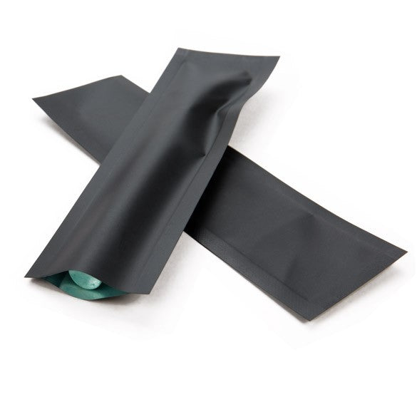 Sacchetto di plastica nero opaco 3,8x12,7cm a prova di bambino sigillabile a caldo (100 pezzi) [CRB5B]