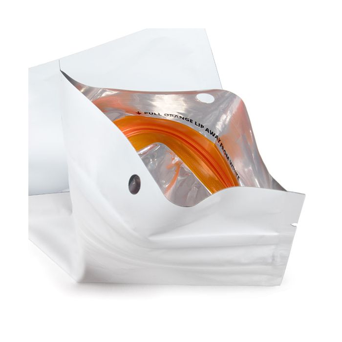 Sacchetto bianche prova di bambino con cerniera resistente ai bambino 10.2x16.5 cm (100 pz) [CRHZB5MW]