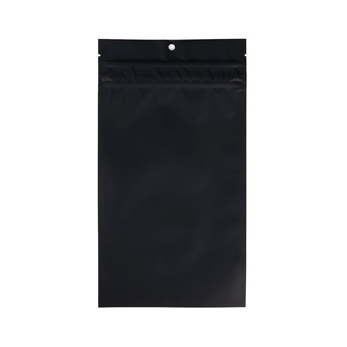 Grip Seal Bags w/ Child Resistant Zipper Matte Black 12.7x20.8 cm