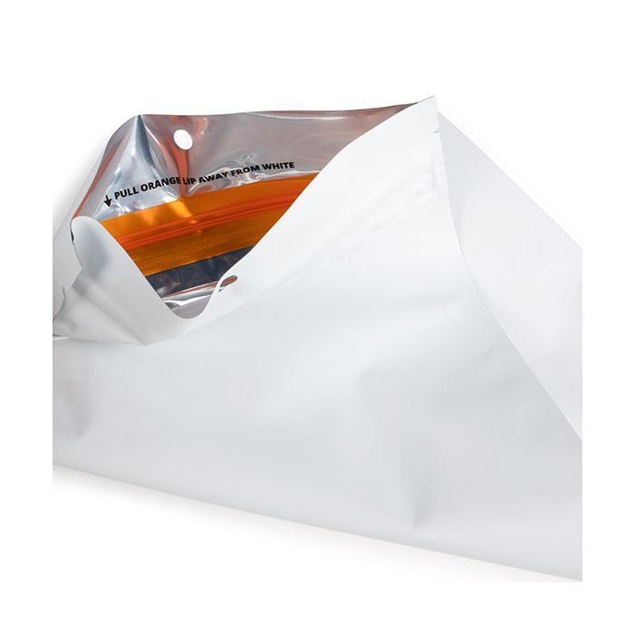 Sacchetto bianche prova di bambino con cerniera resistente ai bambino 12.7x20.8 cm (100 pz) [CRHZB6MW]