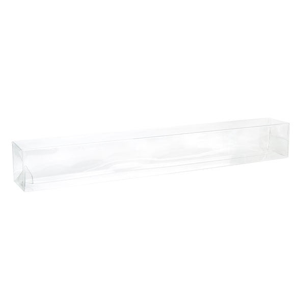 Scatole trasparenti 4x4x30.6cm fondo pop up (25 pezzi) [PLB143]