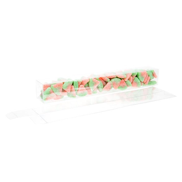 Scatole trasparenti 4x4x30.6cm fondo pop up (25 pezzi) [PLB143]