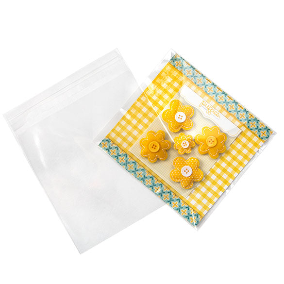 Sacchetto ecologico con soffietto richiudibile 15.9x15.9cm di qualità premium (100 pezzi) [GC66]