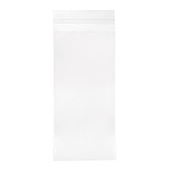 Sacchetto di plastica trasparente 10.4x22.7cm con chiusura adesiva (100 pezzi) [B48]