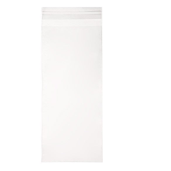 Sacchetto di plastica trasparente 11x24cm con chiusura adesiva (100 pezzi) [B49]