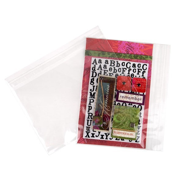 Sacchetto di plastica trasparente 23.5x15.9cm con chiusura adesiva (100 pezzi) [B69]