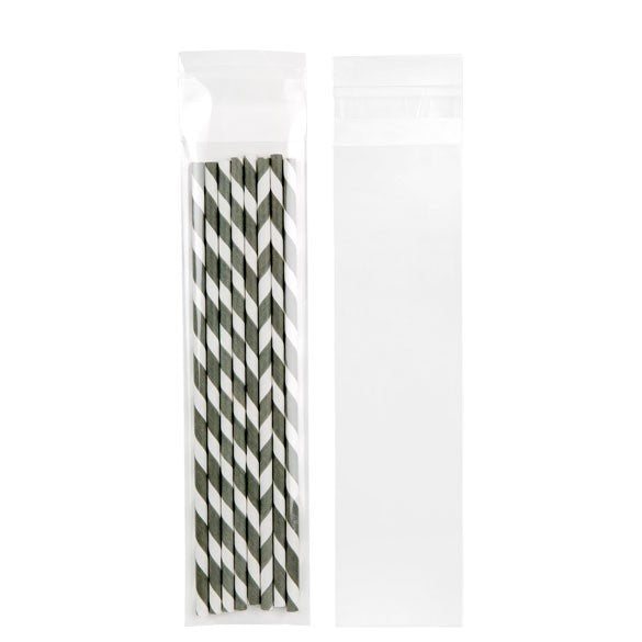 Sacchetto di plastica trasparente 5.7x21.6cm con chiusura adesiva (100 pezzi) [BM5]