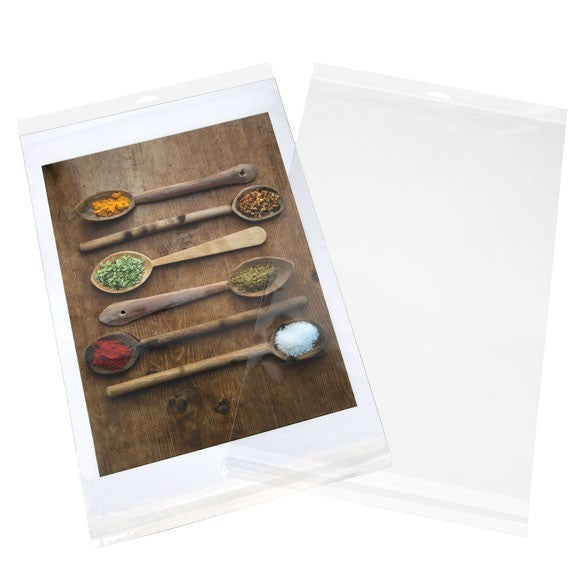 Sacchetti con foro di sospensione 34.1x48.9cm richiudibili e trasparenti (100 pezzi) [HB1319]