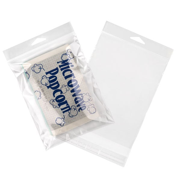 Sacchetti con foro di sospensione 13x17.1cm richiudibili e trasparenti (100 pezzi) [HB6B2]