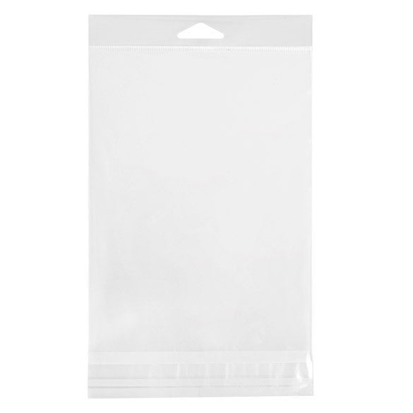 Sacchetti con foro di sospensione 14.4x19.1cm richiudibili e trasparenti (100 pezzi) [HB7B1]