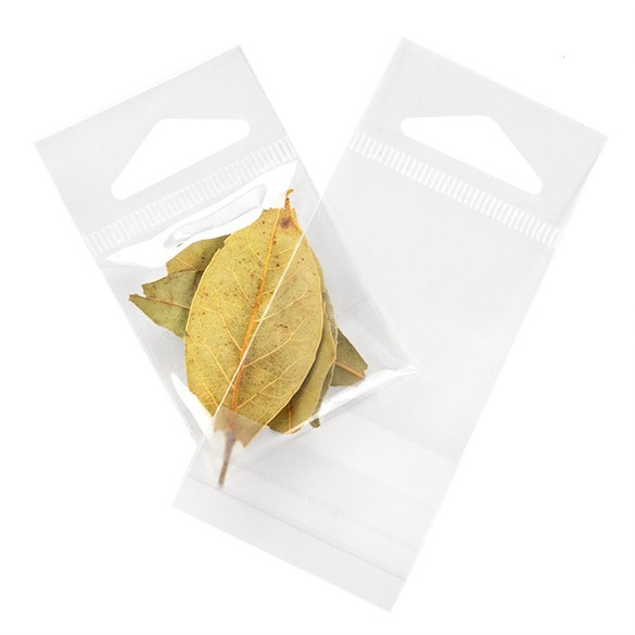 Sacchetti con foro di sospensione 4.5x4.5cm richiudibili e trasparenti (100 pezzi) [HB1]