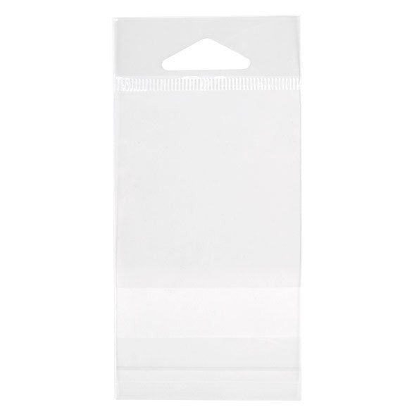 Sacchetti con foro di sospensione 6.4x6.7cm richiudibili e trasparenti (100 pezzi) [HB2X2]