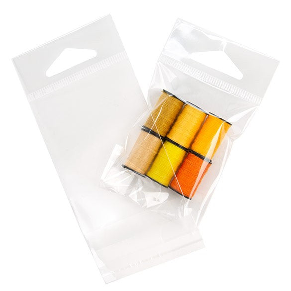 Sacchetti con foro di sospensione 5.7x7.6cm richiudibili e trasparenti (100 pezzi) [HB2X3S]