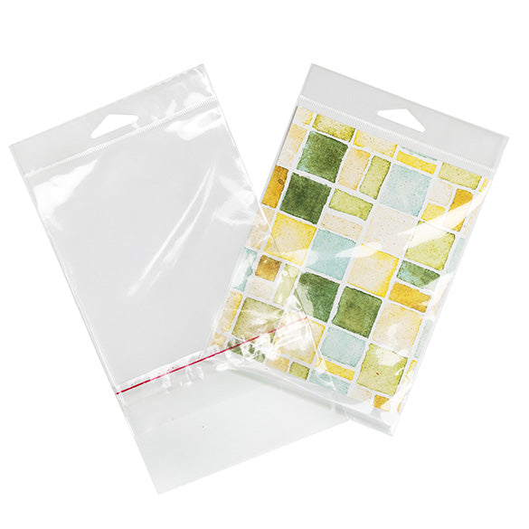 Sacchetti con foro di sospensione 12,5x16,7cm con chiusura di protezione (100 pezzi) [HB65PC]