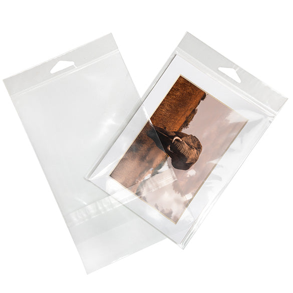 Sacchetti con foro di sospensione 13.8x18.4cm con chiusura di protezione (100 pezzi) [HB75PC]