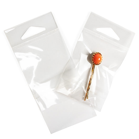 Sacchetti con foro di sospensione 5.7x7.8cm con chiusura di protezione (100 pezzi) [HB2X3SPC]