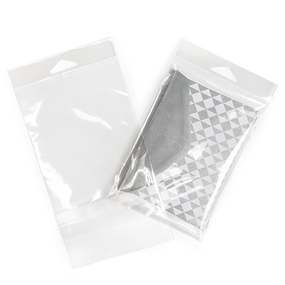 Sacchetti con foro di sospensione 10.8x15.6cm con chiusura di protezione (100 pezzi) [HB4X6PC]