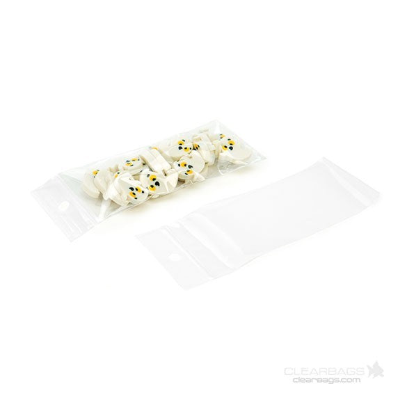 Sacchetto trasparente con chiusura a pressione e foro 4.5x10cm PP 50 microns (100 pezzi) [ZR13Q4]