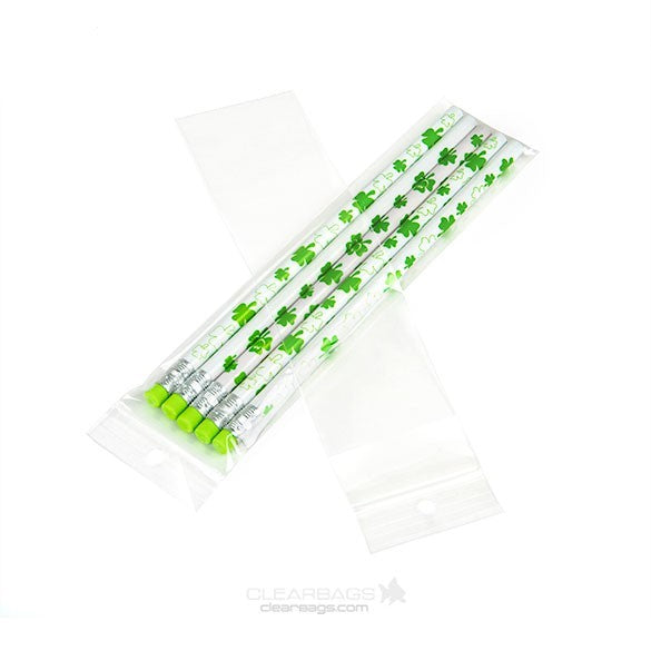 Sacchetto trasparente con chiusura a pressione e foro 5x20.5cm PP 50 microns (100 pezzi) [ZR28]