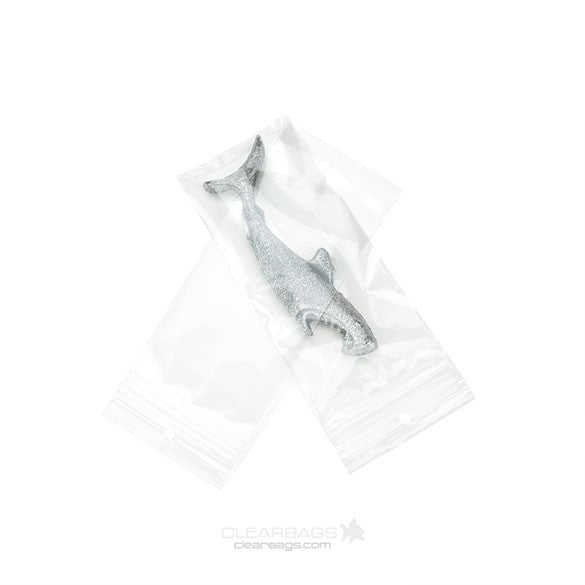 Sacchetto trasparente con chiusura a pressione e foro 7.5x18cm PP 50 microns (100 pezzi) [ZR37]