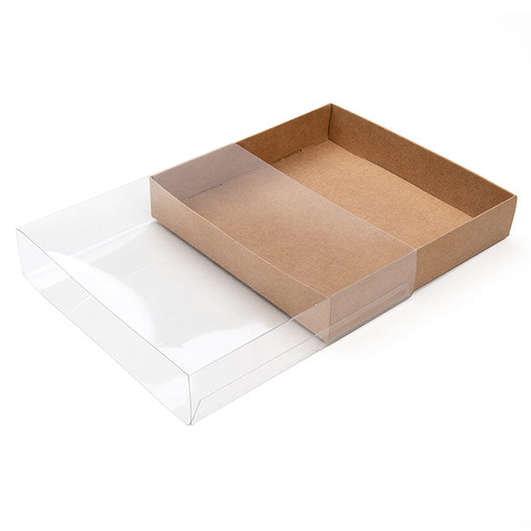 Coperchio scorrevole per fondo kraft 13,2x2,7x13,3 cm (25 pezzi) [SC357]