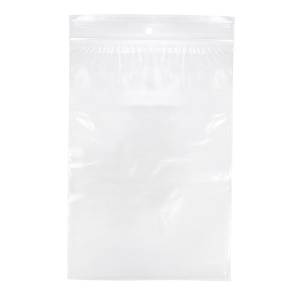 Sacchetto trasparente con chiusura a pressione e foro 15x23cm PE 50 micron (100 pezzi) [2PR69]