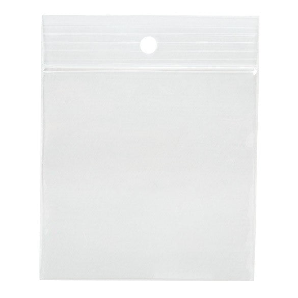 Sacchetto trasparente con chiusura a pressione e foro 7.5x7.5cm PP 75 microns (100 pezzi) [Z3R33]