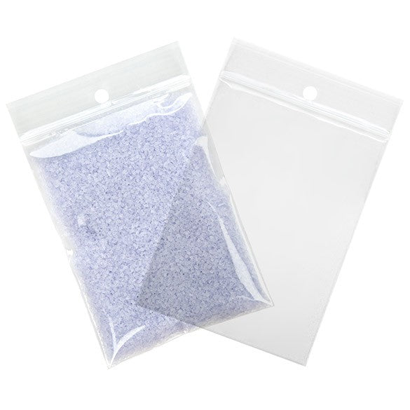 Sacchetto trasparente con chiusura a pressione e foro 7.5x10cm PP 75 microns (100 pezzi) [Z3R34]