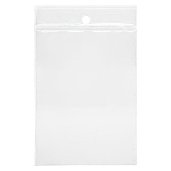Sacchetto trasparente con chiusura a pressione e foro 7.5x10cm PP 75 microns (100 pezzi) [Z3R34]