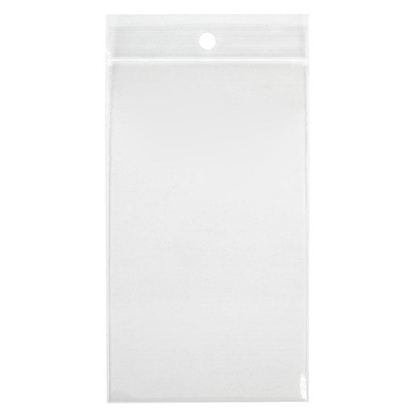Sacchetto trasparente con chiusura a pressione e foro 7.5x12.5cm PP 75 microns (100 pezzi) [Z3R35]