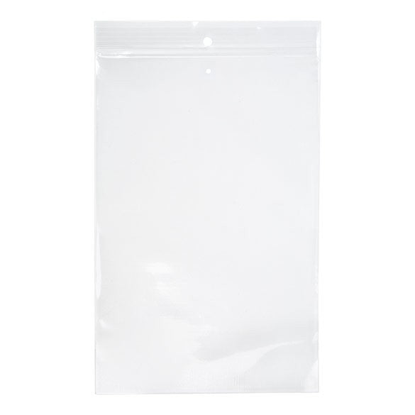 Sacchetto trasparente con chiusura a pressione, foro e foro per l'aria 15x23cm PP 75 microns (100 pezzi) [Z3R69V]