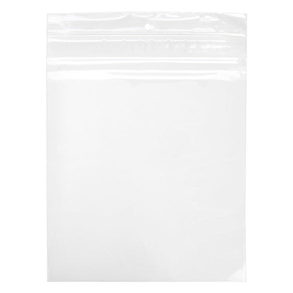 Sacchetto trasparente con chiusura a pressione e foro 20.5x25.5cm PP 75 microns (100 pezzi) [Z3R810]