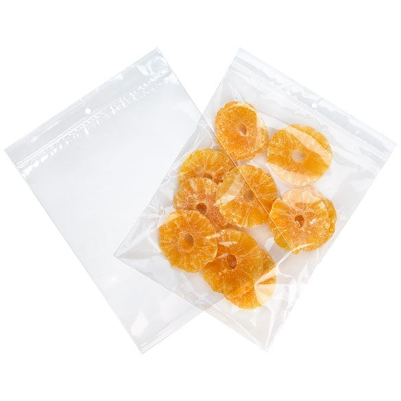 Sacchetto trasparente con chiusura a pressione e foro 20.5x25.5cm PP 75 microns (100 pezzi) [Z3R810]