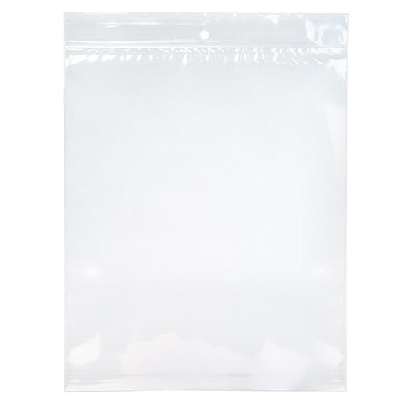 Sacchetto trasparente con chiusura a pressione e foro 20.5x25.5cm PP 75 microns (100 pezzi) [Z3R810]
