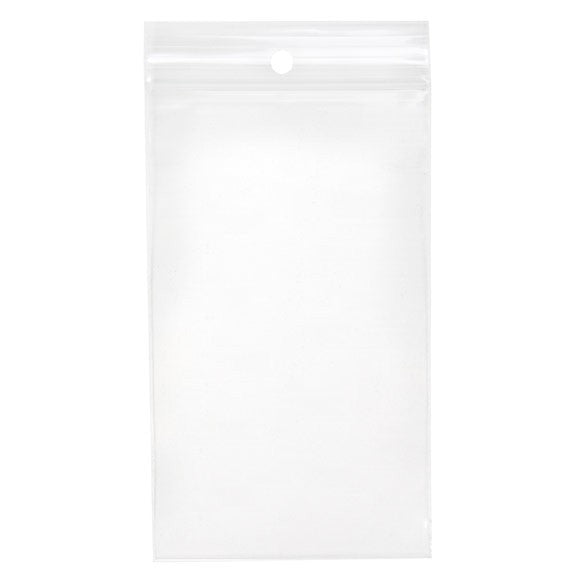 Sacchetto trasparente con chiusura a pressione e foro 7.5x12.5cm PP 100 microns (100 pezzi) [Z4R35]