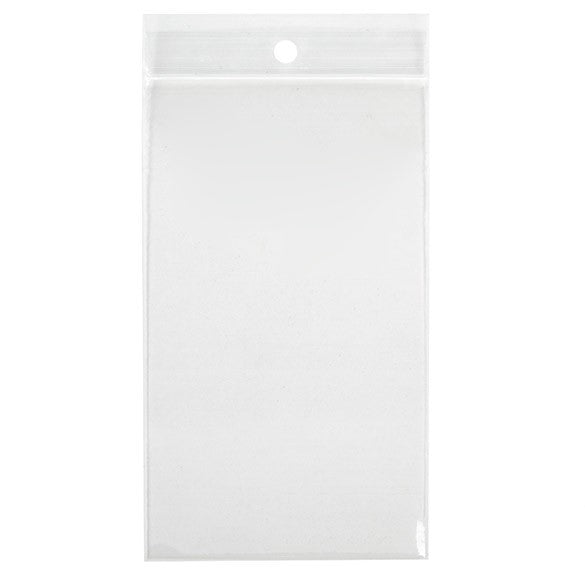 Sacchetto trasparente con chiusura a pressione e foro 7.5x12.5cm PP 100 microns (100 pezzi) [Z4R35]