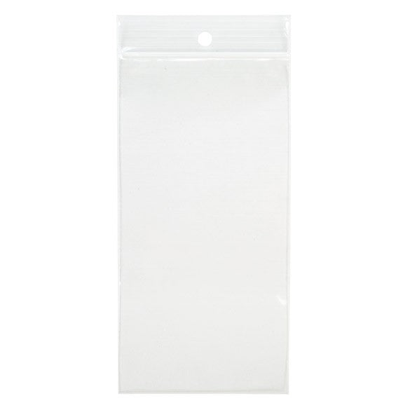 Sacchetto trasparente con chiusura a pressione e foro 7.5x15cm PP 100 microns (100 pezzi) [Z4R36]