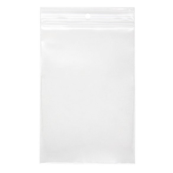 Sacchetto trasparente con chiusura a pressione e foro 10x15cm PP 100 microns (100 pezzi) [Z4R46]