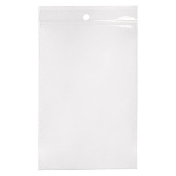Sacchetto trasparente con chiusura a pressione e foro 10x15cm PP 100 microns (100 pezzi) [Z4R46]